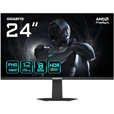 GIGABYTE GS24F14A Monitor Gaming 24” FHD 1920 x 1080, 175Hz, 1ms, 400 CD/m², FreeSync, HDR Ready, HDMI 2.0, DisplayPort 1.4 GIGABYTE GS24F14A Monitor Gaming 24” FHD 1920 x 1080, 175Hz, 1ms, 400 CD/m², FreeSync, HDR Ready, HDMI 2.0, DisplayPort 1.4