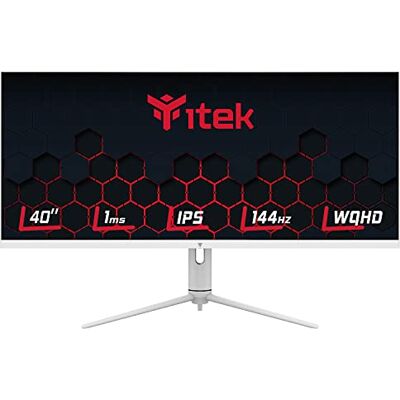 Itek Monitor Gaming GGF, Flat 40", 3440x1440 (Ultra WQHD), 21:9, HDR600, IPS, 144Hz, 1ms, FreeSync, G-Sync, HDMI, Display Port, Audio, LED RGB, Altura Ajustable, HUB USB, Type-C, Blanco Brillante Itek Monitor Gaming GGF, Flat 40", 3440x1440 (Ultra WQHD), 21:9, HDR600, IPS, 144Hz, 1ms, FreeSync, G-Sync, HDMI, Display Port, Audio, LED RGB, Altura Ajustable, HUB USB, Type-C, Blanco Brillante