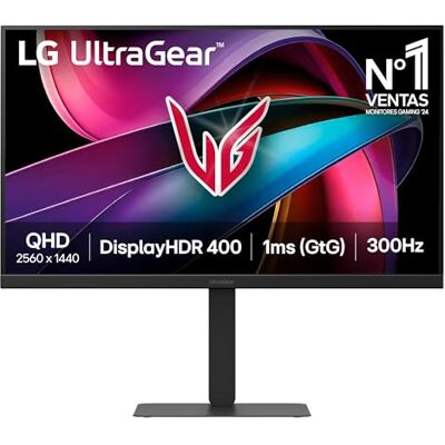 LG Monitor Gaming Ultragear 27G640A-B 27'', IPS, Negro QHD(2560 x 1440), 300 Hz, 1 ms, NVIDIA G-Sync, FreeSync Premium, AJUSTE ALTURA, Panel IPS, DisplayHDR™ 400, Black Stabilizer LG Monitor Gaming Ultragear 27G640A-B 27'', IPS, Negro QHD(2560 x 1440), 300 Hz, 1 ms, NVIDIA G-Sync, FreeSync Premium, AJUSTE ALTURA, Panel IPS, DisplayHDR™ 400, Black Stabilizer