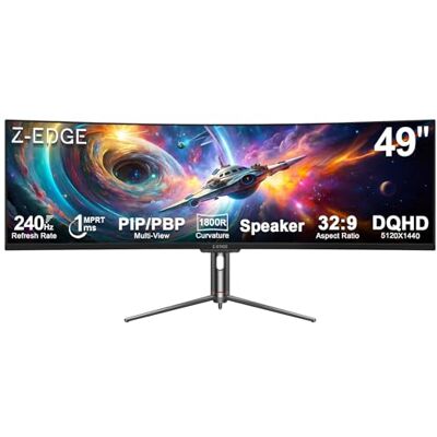 Garmin Z-Edge Monitor 49 Pulgadas Gaming Curvo, 240 Hz, DQHD, Panel VA 5120x1440, 1 ms MPRT, Ultra Ancho 32:9 1800R, Altavoces, Adaptive Sync, Pip PBP, Altura Ajustable, USB-C, HDMI 2.1 y DisplayPort 1.4 Garmin Z-Edge Monitor 49 Pulgadas Gaming Curvo, 240 Hz, DQHD, Panel VA 5120x1440, 1 ms MPRT, Ultra Ancho 32:9 1800R, Altavoces, Adaptive Sync, Pip PBP, Altura Ajustable, USB-C, HDMI 2.1 y DisplayPort 1.4