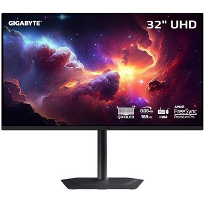 GIGABYTE MO32U Monitor para juegos QD-OLED de 32 pulgadas UHD 3840x2160-165Hz 0.03ms GTG AMD FreeSync Premium Pro KVM tipo C HDMI, DP Altura ajustable Negro GIGABYTE MO32U Monitor para juegos QD-OLED de 32 pulgadas UHD 3840x2160-165Hz 0.03ms GTG AMD FreeSync Premium Pro KVM tipo C HDMI, DP Altura ajustable Negro