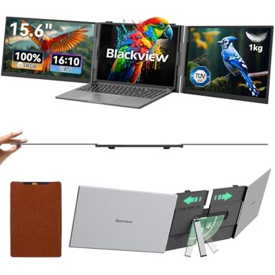 Blackview DCM8 Monitor Portátil Triple Ultradelgado,15,6" FHD 1080P IPS Extensor Pantalla Portátil Ordenador con Soporte,Certificación TÜV Luz Azul Baja,con 13"-17.3" Windows/Mac/Chrome/Switch/PS5 Blackview DCM8 Monitor Portátil Triple Ultradelgado,15,6" FHD 1080P IPS Extensor Pantalla Portátil Ordenador con Soporte,Certificación TÜV Luz Azul Baja,con 13"-17.3" Windows/Mac/Chrome/Switch/PS5
