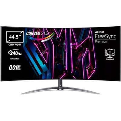 Acer Predator UM.MXXEE.001 écran plat de PC 113 cm (44.5") 3440 x 1440 Pixels 4K Ultra HD OLED Noir Acer Predator UM.MXXEE.001 écran plat de PC 113 cm (44.5") 3440 x 1440 Pixels 4K Ultra HD OLED Noir