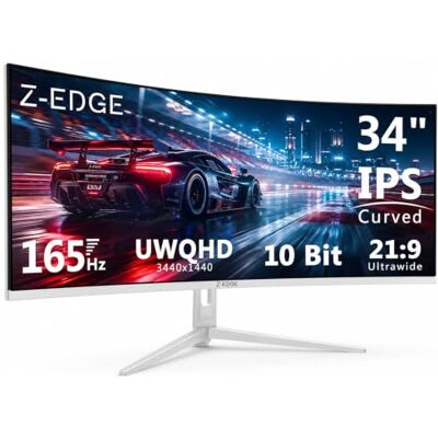 Garmin Z-Edge Monitor 34 Pulgadas Gaming Curvo 1440P IPS 165Hz 1ms FreeSync Blanco Garmin Z-Edge Monitor 34 Pulgadas Gaming Curvo 1440P IPS 165Hz 1ms FreeSync Blanco