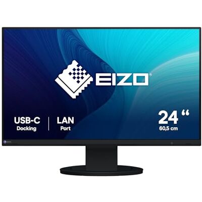 Eizo FlexScan EV2490-BK Monitor de 60,5 cm (23,8 pulgadas) (HDMI, concentrador USB, USB-C, RJ-45 LAN, conmutador KVM, cadena Daisy Chain, DisplayPort, 5 ms, 1920 x 1080, altura regulable), color negro Eizo FlexScan EV2490-BK Monitor de 60,5 cm (23,8 pulgadas) (HDMI, concentrador USB, USB-C, RJ-45 LAN, conmutador KVM, cadena Daisy Chain, DisplayPort, 5 ms, 1920 x 1080, altura regulable), color negro