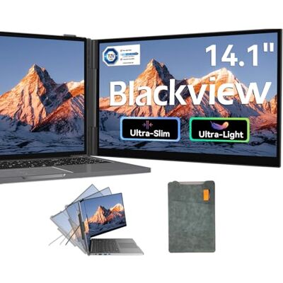 Blackview Extensor de pantalla para laptop, 1.4 libras ultraligero y 0.43 cm ultrafino, extensor de monitor portátil FHD 1080P IPS de 14 pulgadas, monitor dual de viaje para 13-17 pulgadas, Plug Blackview Extensor de pantalla para laptop, 1.4 libras ultraligero y 0.43 cm ultrafino, extensor de monitor portátil FHD 1080P IPS de 14 pulgadas, monitor dual de viaje para 13-17 pulgadas, Plug