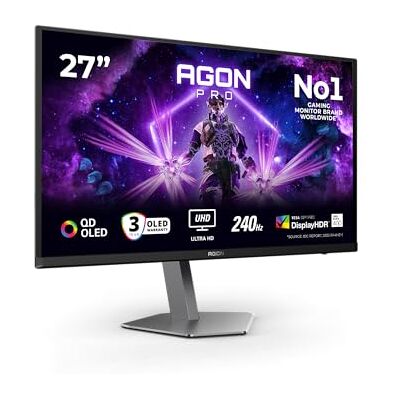 AOC AG276UZD Gaming Monitor 27 Pulgadas 240Hz Panel QD-OLED, 0.03ms GtG, HDR400 TrueBlack, G-Sync Compatible, Altavoces, Altura Ajustable, (3840x2160 HDMI 2X 2.1 DP 1x 2.1 USB Hub) Negro AOC AG276UZD Gaming Monitor 27 Pulgadas 240Hz Panel QD-OLED, 0.03ms GtG, HDR400 TrueBlack, G-Sync Compatible, Altavoces, Altura Ajustable, (3840x2160 HDMI 2X 2.1 DP 1x 2.1 USB Hub) Negro