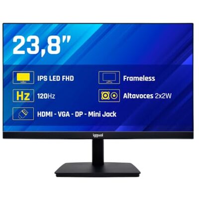 iggual Monitor 23,8” FHD IPS 120Hz 1ms, Frameless 1920x1080, 99% sRGB Conectividad: HDMI, DisplayPort, VGA, Altavoces Integrados Peana y VESA 100x100 Accesible MiniPC. iggual Monitor 23,8” FHD IPS 120Hz 1ms, Frameless 1920x1080, 99% sRGB Conectividad: HDMI, DisplayPort, VGA, Altavoces Integrados Peana y VESA 100x100 Accesible MiniPC.