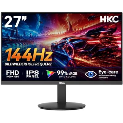 HKC V2718S de 27" Monitor para PC Gaming FHD 1920 x 1080p 144Hz Dalle IPS Adaptive Sync, GTG 5ms, 16:9, 250 Nits, Eye Care, inclinable de -5° a 15°, HDMI 1.4, VGA, VESA, Negro HKC V2718S de 27" Monitor para PC Gaming FHD 1920 x 1080p 144Hz Dalle IPS Adaptive Sync, GTG 5ms, 16:9, 250 Nits, Eye Care, inclinable de -5° a 15°, HDMI 1.4, VGA, VESA, Negro