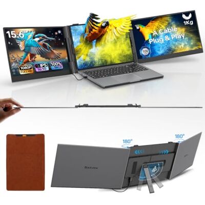 Blackview Monitor Portátil UltraDelgado DCM8 Pro 15.6" FHD IPS con 1 Cable doble pantalla para portatil 16:10 100% sRGB, 4.5mm y 1kg, Plug & Play con 1 cable, Triple Monitor Mac/Windows/Switch/PS4/5 Blackview Monitor Portátil UltraDelgado DCM8 Pro 15.6" FHD IPS con 1 Cable doble pantalla para portatil 16:10 100% sRGB, 4.5mm y 1kg, Plug & Play con 1 cable, Triple Monitor Mac/Windows/Switch/PS4/5