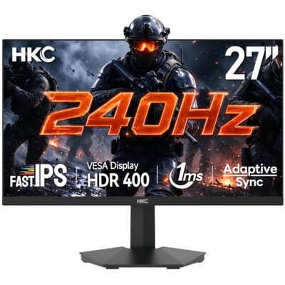 HKC Monitor Gaming de 27" FHD 1920 x 1080 Fast IPS, 240 Hz, HDR400, 1 ms Eye-Care, HDMI 2.0, DP 1.4, Sin Marco, Negro HKC Monitor Gaming de 27" FHD 1920 x 1080 Fast IPS, 240 Hz, HDR400, 1 ms Eye-Care, HDMI 2.0, DP 1.4, Sin Marco, Negro