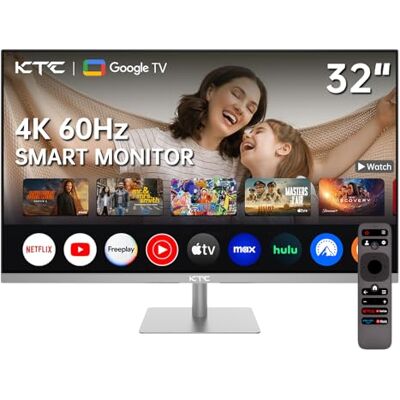 KTC Smart Monitor 32 Pulgadas con Smart Sistema TV UHD 4K@60Hz Bluetooth, WiFi, Speaker, KVM Voice Remote HDR10 HDMI 2.1, DP 1.4, PD 65W USB C (DP), USB-A x 4 KTC Smart Monitor 32 Pulgadas con Smart Sistema TV UHD 4K@60Hz Bluetooth, WiFi, Speaker, KVM Voice Remote HDR10 HDMI 2.1, DP 1.4, PD 65W USB C (DP), USB-A x 4