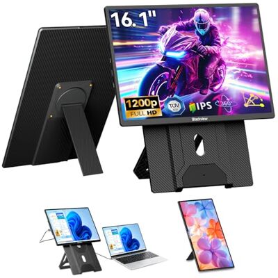 Blackview Monitor Portátil Ultra Delgado 16 Pulgadas FHD 1200P, Soporte Magnético Rotativo 360°, Pantalla Extendida Laptop para Viaje & Oficina, Plug & Play Compatible con Windows/Mac/PC/PS5. Blackview Monitor Portátil Ultra Delgado 16 Pulgadas FHD 1200P, Soporte Magnético Rotativo 360°, Pantalla Extendida Laptop para Viaje & Oficina, Plug & Play Compatible con Windows/Mac/PC/PS5.