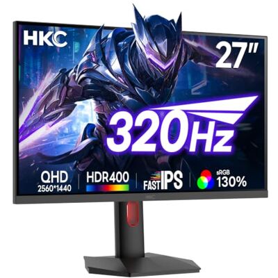 HKC Monitor Gaming 27 Pulgadas 320Hz(Overclock) QHD Panel Fast IPS, HDR400 Altura Ajustable, Giratorio, (2560x1440 HDMI 2X 2.1 DP 1x 1.4 A/O) Negro HKC Monitor Gaming 27 Pulgadas 320Hz(Overclock) QHD Panel Fast IPS, HDR400 Altura Ajustable, Giratorio, (2560x1440 HDMI 2X 2.1 DP 1x 1.4 A/O) Negro