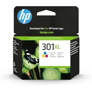 HP 301XL CH564EE,Tricolor, Cartucho de Tinta de Alta Capacidad Original, Compatible con impresoras de inyección de tinta DeskJet 1050,2540,3050; OfficeJet 2620,4630; ENVY 4500, 5530 HP 301XL CH564EE,Tricolor, Cartucho de Tinta de Alta Capacidad Original, Compatible con impresoras de inyección de tinta DeskJet 1050,2540,3050; OfficeJet 2620,4630; ENVY 4500, 5530