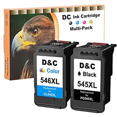 D&C 545XL 546XL Remanufacturado Cartuchos de Tinta Canon PG-545 CL-546 XL Compatible con Canon Pixma MX495 MX490 iP2800 iP2850 MG2400 MG2500 MG2550S MG2555S MG2950S MG3050 (1 Negro, 1 Color) D&C 545XL 546XL Remanufacturado Cartuchos de Tinta Canon PG-545 CL-546 XL Compatible con Canon Pixma MX495 MX490 iP2800 iP2850 MG2400 MG2500 MG2550S MG2555S MG2950S MG3050 (1 Negro, 1 Color)