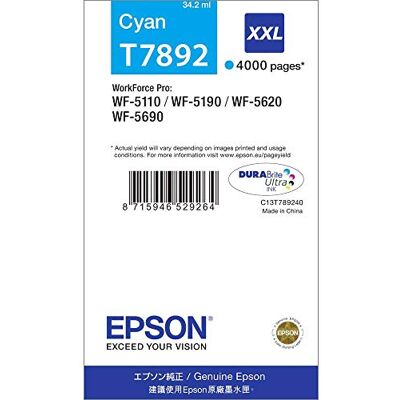Epson C13T789240 Cartucho de Tinta para la Serie WF-5xxx, Cian, Ya Disponible en Amazon Dash Replenishment Epson C13T789240 Cartucho de Tinta para la Serie WF-5xxx, Cian, Ya Disponible en Amazon Dash Replenishment