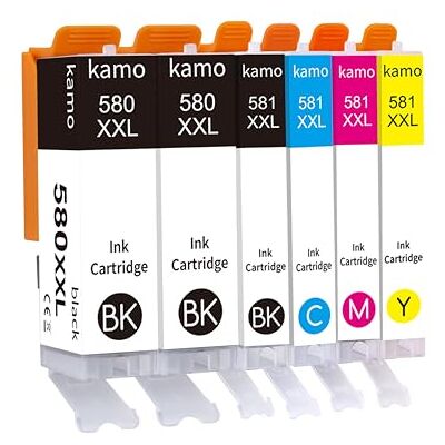 kamo 580XXL 581XXL Cartuchos de Tinta Multipack Compatible con Canon PGI-580/580XXL CLI-581/581XXL Cartucho de Tinta; Pimax TS6150 TR8550 TS6250 TS8250 TS8150 TR7550 TS8251 TS9550 TS9150 TS6151 TS8151 kamo 580XXL 581XXL Cartuchos de Tinta Multipack Compatible con Canon PGI-580/580XXL CLI-581/581XXL Cartucho de Tinta; Pimax TS6150 TR8550 TS6250 TS8250 TS8150 TR7550 TS8251 TS9550 TS9150 TS6151 TS8151
