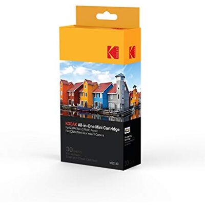 Kodak Cartucho de tinta fotográfica MC – Papel todo en uno y recarga de tinta de color – Pack de 30 – Compatible con cámara de disparo, 2 impresoras Kodak Cartucho de tinta fotográfica MC – Papel todo en uno y recarga de tinta de color – Pack de 30 – Compatible con cámara de disparo, 2 impresoras