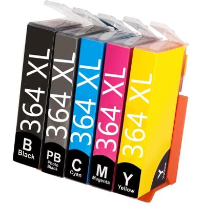 Starlet24 Cartucho de tinta 364 XL compatible con HP 364XL para HP Deskject 3520 3070A Photosmart 5510 5520 5524 7510 7520 6510 6520 5515 b110a b109a Officejet 462( Paquete de 5 unidades). Starlet24 Cartucho de tinta 364 XL compatible con HP 364XL para HP Deskject 3520 3070A Photosmart 5510 5520 5524 7510 7520 6510 6520 5515 b110a b109a Officejet 462( Paquete de 5 unidades).