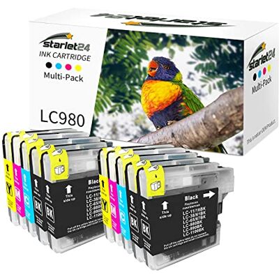 Starlet24 10 Cartuchos de Tinta Compatibles con Brother LC-980 LC-1100 Tinta para DCP-145C DCP-195C DCP-165C MFC-250C MFC-490CW MFC-5490CN MFC-5890CN(4 Negro, 2 Cian, 2 Magenta 2 Amarillos) Starlet24 10 Cartuchos de Tinta Compatibles con Brother LC-980 LC-1100 Tinta para DCP-145C DCP-195C DCP-165C MFC-250C MFC-490CW MFC-5490CN MFC-5890CN(4 Negro, 2 Cian, 2 Magenta 2 Amarillos)