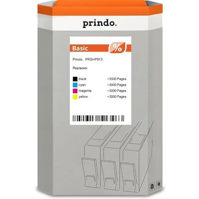 prindo Compatible con HP 913A: 1x L0R95AE + 1x F6T77AE + 1x F6T78AE + 1x F6T79AE (913A) prindo Compatible con HP 913A: 1x L0R95AE + 1x F6T77AE + 1x F6T78AE + 1x F6T79AE (913A)