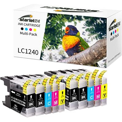 Starlet24 Cartuchos de Tinta Compatibles con Brother LC-1220 LC1240 para Brother DCP-J525W DCP-J725DW DCP-J925DW MFC-J280W MFC-J425W MFC-J430W MFC-J435W(4 Negro, 2 Cian, 2 Magenta, 2 Amarillos) Starlet24 Cartuchos de Tinta Compatibles con Brother LC-1220 LC1240 para Brother DCP-J525W DCP-J725DW DCP-J925DW MFC-J280W MFC-J425W MFC-J430W MFC-J435W(4 Negro, 2 Cian, 2 Magenta, 2 Amarillos)