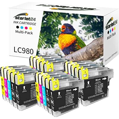 Starlet24 20 Cartuchos de Tinta Compatibles con Brother LC-980 LC-1100 Tinta para DCP-145C DCP-195C DCP-165C MFC-250C MFC-490CW MFC-5490CN MFC-5890CN (8 Negro, 4 Cian, 4 Magenta 4 Amarillos) Starlet24 20 Cartuchos de Tinta Compatibles con Brother LC-980 LC-1100 Tinta para DCP-145C DCP-195C DCP-165C MFC-250C MFC-490CW MFC-5490CN MFC-5890CN (8 Negro, 4 Cian, 4 Magenta 4 Amarillos)