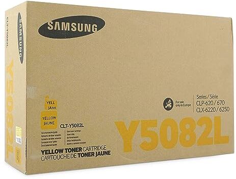 HP Samsung CLT-Y5082L, SU532A, Amarillo, Cartucho Tóner de Alta Capacidad Original, de 4.000 páginas, compatible con impresoras Samsung LaserJet Color CLP-620ND, CLP-670N, CLP-670ND y CLX-6220FX