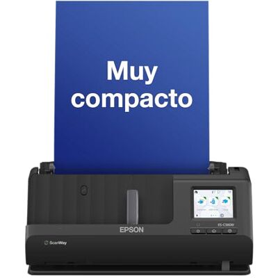 Epson ES-C380W, Escáner Vertical de Documentos A4, USB, WiFi, Alimentador Automático de Documentos, escaneado Doble Cara (dúplex), Pantalla LCD táctil, Color Negro Epson ES-C380W, Escáner Vertical de Documentos A4, USB, WiFi, Alimentador Automático de Documentos, escaneado Doble Cara (dúplex), Pantalla LCD táctil, Color Negro