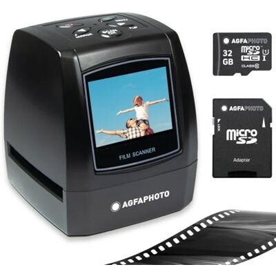 AgfaPhoto Pack escáner Digital Realiview AFS100 + 1 Tarjeta SD de 32 GB Escáner de películas, Negativo de 35 mm/135 y Diapositivas (10 MP, Pantalla LCD de 2,4 Pulgadas), Color Negro AgfaPhoto Pack escáner Digital Realiview AFS100 + 1 Tarjeta SD de 32 GB Escáner de películas, Negativo de 35 mm/135 y Diapositivas (10 MP, Pantalla LCD de 2,4 Pulgadas), Color Negro