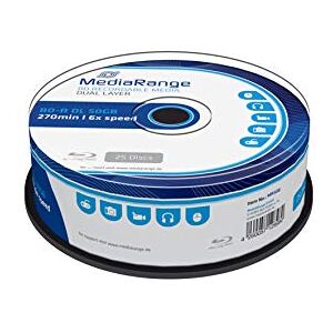 MediaRange BLU-Ray Disc BD-r DL, 50 GB / 270 min, 6X, Impreso, 25 Piezas en Caja MediaRange BLU-Ray Disc BD-r DL, 50 GB / 270 min, 6X, Impreso, 25 Piezas en Caja