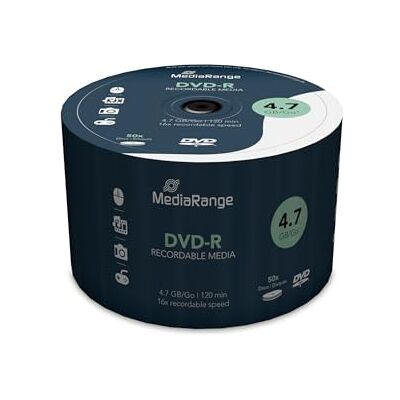 MediaRange DVD-R 4,7GB 16x SP(50) MR444, DVD-R, 120 mm, MR444 (MR444, DVD-R, 120 mm, cakebox, 50 pc(s), 4.7 GB) MediaRange DVD-R 4,7GB 16x SP(50) MR444, DVD-R, 120 mm, MR444 (MR444, DVD-R, 120 mm, cakebox, 50 pc(s), 4.7 GB)