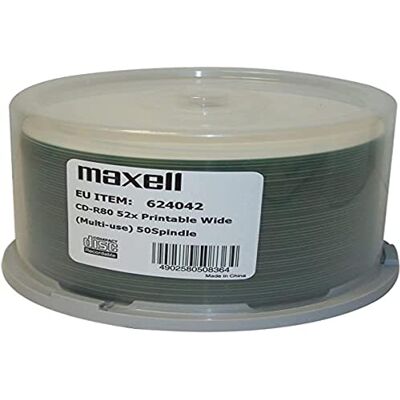 Maxell Cd-r 80 min/700 mb 52x Paquete de 50 discos para imprimir Maxell Cd-r 80 min/700 mb 52x Paquete de 50 discos para imprimir