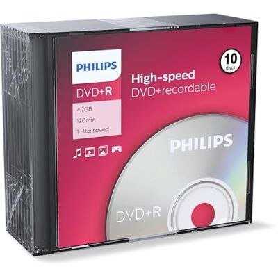 Philips 4,7 GB DVD + R / 120Min / 16X Slimcase (10 Disc) Philips 4,7 GB DVD + R / 120Min / 16X Slimcase (10 Disc)
