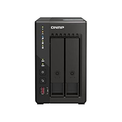 QNAP TS-253E 8G, 2 bahías NAS (procesador Intel® Celeron® J6412 de 4 núcleos/4 hilos, Turbo hasta 2,6 GHz, Dual 2,5 GbE) 24 TB con 2 discos duros WD RED Plus de 12 TB QNAP TS-253E 8G, 2 bahías NAS (procesador Intel® Celeron® J6412 de 4 núcleos/4 hilos, Turbo hasta 2,6 GHz, Dual 2,5 GbE) 24 TB con 2 discos duros WD RED Plus de 12 TB