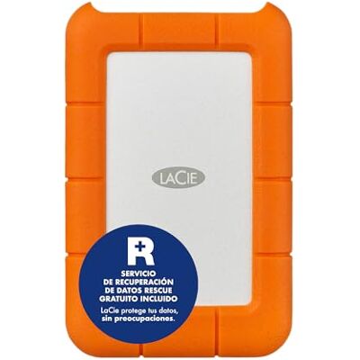 Seagate LaCie Rugged USB-C 2TB — antigolpes, USB‑C Disco duro externo portátil 2,5", para Mac y Windows — incluye Rescue Data Recovery Seagate LaCie Rugged USB-C 2TB — antigolpes, USB‑C Disco duro externo portátil 2,5", para Mac y Windows — incluye Rescue Data Recovery