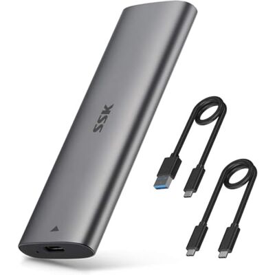 SSK Caja de Aluminio M.2 a USB NVMe SATA SSD, USB 3.2 Gen 2 Sin Herramientas 10Gbps NVMe PCI-E 6Gbps SATA M-Key / B+M Key Adaptador Externo Con Ajuste UASP, Para 2242 2260 2280 SSK Caja de Aluminio M.2 a USB NVMe SATA SSD, USB 3.2 Gen 2 Sin Herramientas 10Gbps NVMe PCI-E 6Gbps SATA M-Key / B+M Key Adaptador Externo Con Ajuste UASP, Para 2242 2260 2280