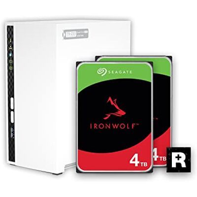 QNAP NAS Home de 2 bahías con Capacidad de Almacenamiento de 4 TB, Paquete de Unidades Raid 1 Seagate IronWolf preconfiguradas, con Puertos de 1 GbE (TS-233-24ST-US) QNAP NAS Home de 2 bahías con Capacidad de Almacenamiento de 4 TB, Paquete de Unidades Raid 1 Seagate IronWolf preconfiguradas, con Puertos de 1 GbE (TS-233-24ST-US)