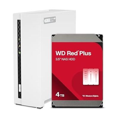 QNAP TS-133-14WD-US NAS doméstico de 1 bahía con Capacidad de Almacenamiento de 4 TB, Paquete de Unidades HDD WD Red Plus preconfiguradas, con Puertos de 1 GbE QNAP TS-133-14WD-US NAS doméstico de 1 bahía con Capacidad de Almacenamiento de 4 TB, Paquete de Unidades HDD WD Red Plus preconfiguradas, con Puertos de 1 GbE