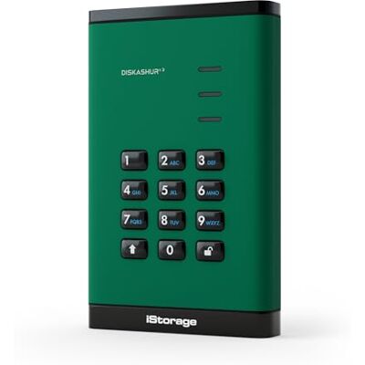 iStorage DiskAshur3 HDD 5TB Verde Disco duro portátil seguro protegido por contraseña Resistente al polvo y al agua Cifrado de hardware iStorage DiskAshur3 HDD 5TB Verde Disco duro portátil seguro protegido por contraseña Resistente al polvo y al agua Cifrado de hardware