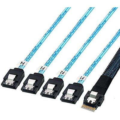 chenyang CY Slim Line SAS 4.0 SFF-8654 4i 38 pines Host a 4 SATA 7 pines Target Hard Disk Fanout Raid Cable 50 cm chenyang CY Slim Line SAS 4.0 SFF-8654 4i 38 pines Host a 4 SATA 7 pines Target Hard Disk Fanout Raid Cable 50 cm