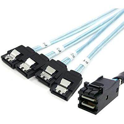 chenyang Cable interno mini SAS SFF-8643 host a 4 SATA 7 pines disco duro fanout 6 Gb/s servidor de datos, cable raid 50cm chenyang Cable interno mini SAS SFF-8643 host a 4 SATA 7 pines disco duro fanout 6 Gb/s servidor de datos, cable raid 50cm