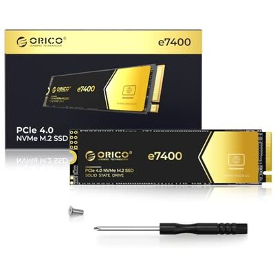 ORICO 2TB NVMe SSD M.2, PCIe 4.0X4 hasta 7400MB/s M2 SSD, Flash NAND 3D Disco Duro M.2 Interno, Compatible con macOS Windows para Jugadores y Creadores-e7400 ORICO 2TB NVMe SSD M.2, PCIe 4.0X4 hasta 7400MB/s M2 SSD, Flash NAND 3D Disco Duro M.2 Interno, Compatible con macOS Windows para Jugadores y Creadores-e7400