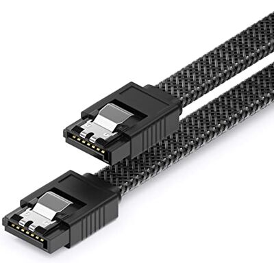 deleyCON 30cm Cable SATA 3 Nylon 6 Gbit/s Datos SATA III Cable Conexión Serial ATA Enlace para Mainboard & Disco HDD SSD 2 Conector S-ATA L Recto Negro deleyCON 30cm Cable SATA 3 Nylon 6 Gbit/s Datos SATA III Cable Conexión Serial ATA Enlace para Mainboard & Disco HDD SSD 2 Conector S-ATA L Recto Negro