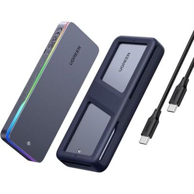 UGREEN Carcasa para SSD NVMe SATA RGB M.2 de 20Gbps Caja para M.2 Disco Duro USB 3.2 Gen 2x2 2230 2242 2260 2280 Compatible con MacBook HP 14pro iPhone 18 Pro Max PS5 Switch UGREEN Carcasa para SSD NVMe SATA RGB M.2 de 20Gbps Caja para M.2 Disco Duro USB 3.2 Gen 2x2 2230 2242 2260 2280 Compatible con MacBook HP 14pro iPhone 18 Pro Max PS5 Switch