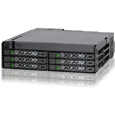 Icy Dock ToughArmor MB606SPO-B Bastidor móvil, Caja de Jaula de Intercambio en Caliente de Metal Resistente para SSD o HDD SAS/SATA de 6 x 2,5" y Bandeja ODD ultradelgada para bahía de 5,25 Icy Dock ToughArmor MB606SPO-B Bastidor móvil, Caja de Jaula de Intercambio en Caliente de Metal Resistente para SSD o HDD SAS/SATA de 6 x 2,5" y Bandeja ODD ultradelgada para bahía de 5,25