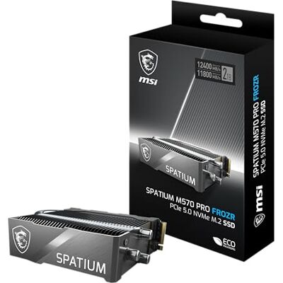 MSI Gaming SPATIUM M570 Pro PCIe 5.0 NVMe M.2 2TB FROZR SSD Interno (PCIe Gen5, NVMe 2.0, M.2 2280, Lectura 12400 MB/S, Escritura 11800 MB/S, 2 TB) MSI Gaming SPATIUM M570 Pro PCIe 5.0 NVMe M.2 2TB FROZR SSD Interno (PCIe Gen5, NVMe 2.0, M.2 2280, Lectura 12400 MB/S, Escritura 11800 MB/S, 2 TB)