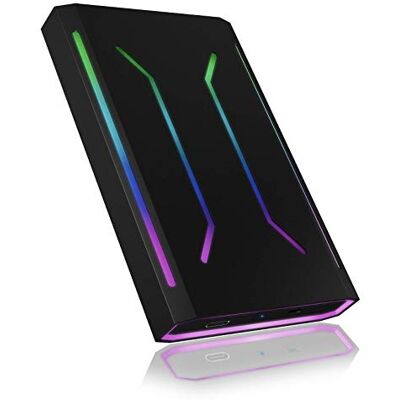 ICY BOX Carcasa para Disco Duro USB 3.1 (10 Gbps), con iluminación RGB, Carcasa Externa SATA SSD de hasta 9,5 mm de Altura, Aluminio, IB-G226L-C31 ICY BOX Carcasa para Disco Duro USB 3.1 (10 Gbps), con iluminación RGB, Carcasa Externa SATA SSD de hasta 9,5 mm de Altura, Aluminio, IB-G226L-C31