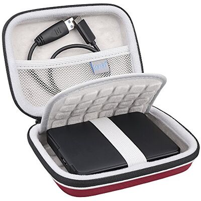 Lacdo Funda para Disco Duro Externo 2.5" Adecuado para Basic/Expansion/Game Drive/Portable Drive, WD Elements/My Passport HDD 1TB 2TB 3TB 4TB 5TB Antigolpes Impermeable Estuche rígido, Rojo Lacdo Funda para Disco Duro Externo 2.5" Adecuado para Basic/Expansion/Game Drive/Portable Drive, WD Elements/My Passport HDD 1TB 2TB 3TB 4TB 5TB Antigolpes Impermeable Estuche rígido, Rojo